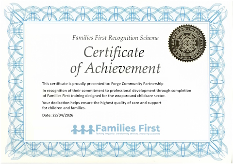 Fasmilies First Certificate of Achievememt