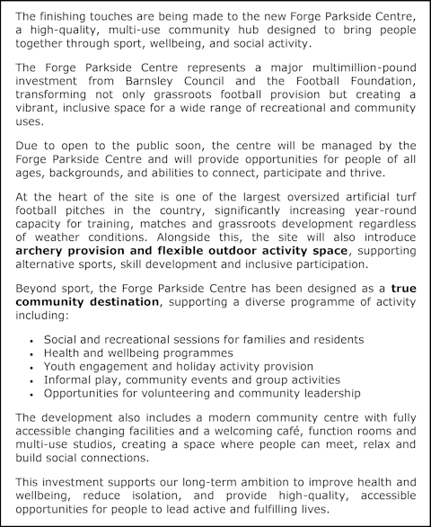 Parkside Centre Update